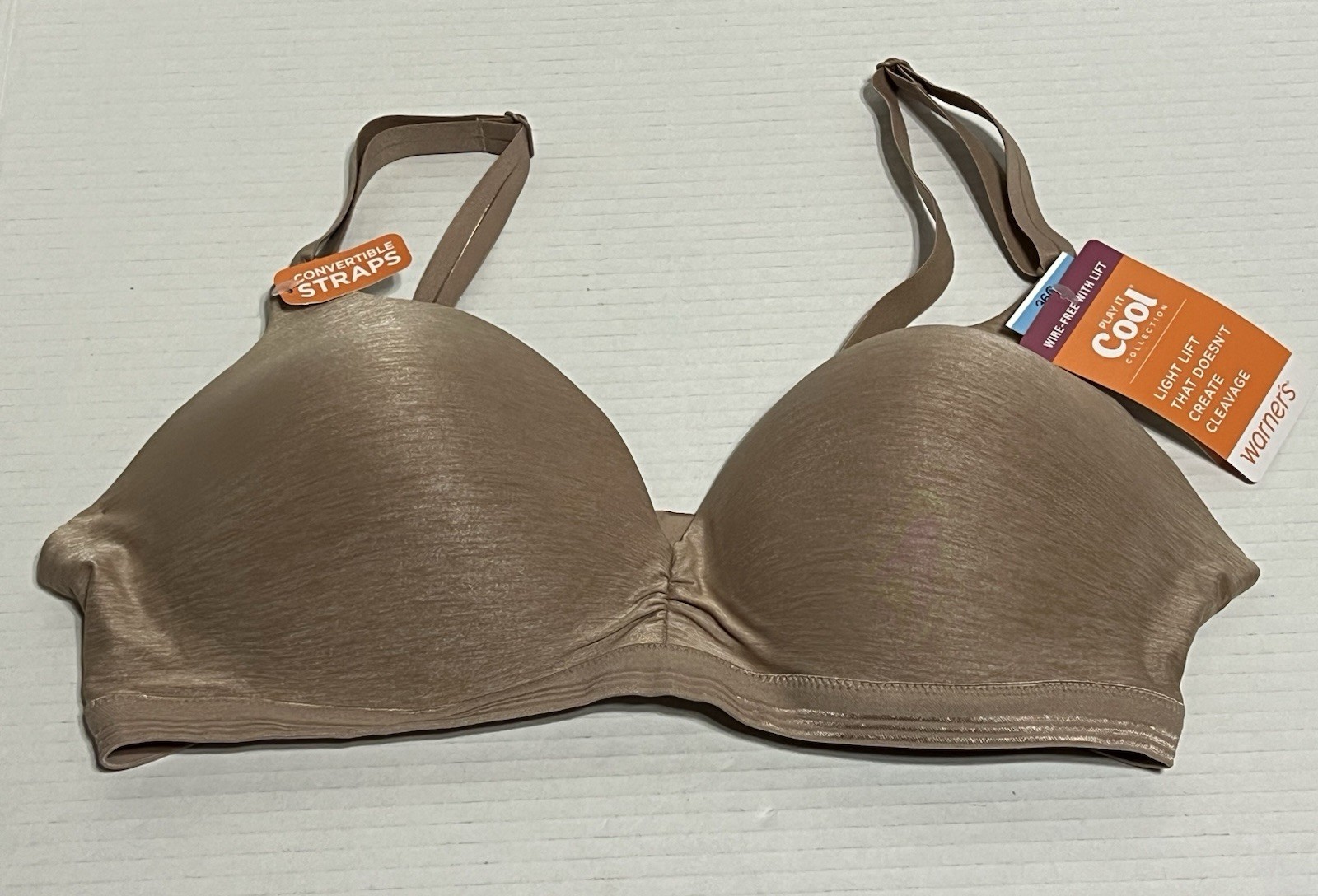 Warner's Wire Free With Lift Bra Play It Cool Collection RN3281A Beige 36C NWT