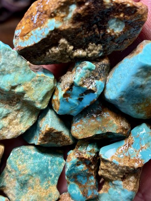 #ad Turquoise Mountain Kingman Blue Turquoise in Classic Red Matrix. 1 Lb. $195.00