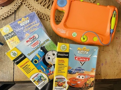 Leap Frog My First LeapPad Orange System + Cars + Thomas + Disney Princess Lot