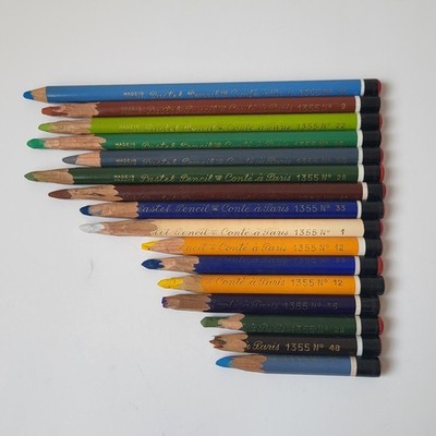 Vintage Conte a Paris Pastel Colored Pencils Lot of 16 Made France Art Drawing