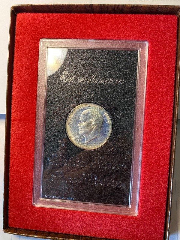 USA PROOF   1 dollar 1971  in plastic FRAME  40%  SILVER