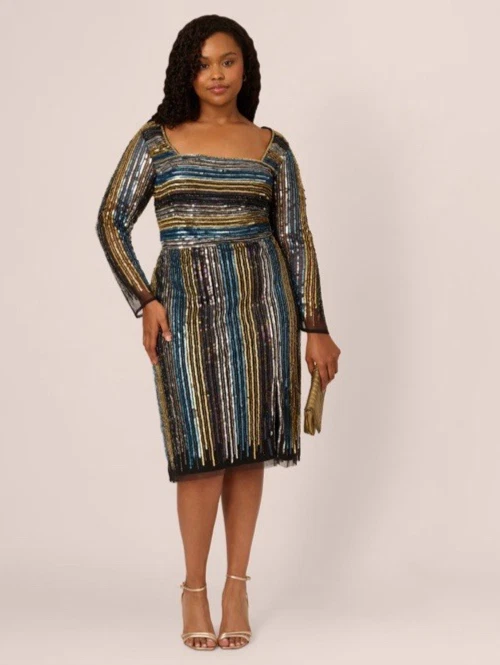 Adrianna Papell Champagne Sequin Dress Amazon.com: Adrianna Papell Women's  Sequin One Shoulder Gown, Champagne/Gold Multi, 4 : Clothing, Shoes &  Jewelry