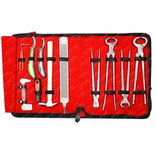 10-in-1 Horse Farrier Tools Kit 15″ Nipper Nail Puller, Clincher, Knife & Resp