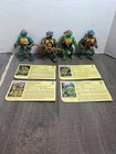Vintage 1988 4 Teenage Mutant Ninja Turtles With Portrait Cards Playmates READ