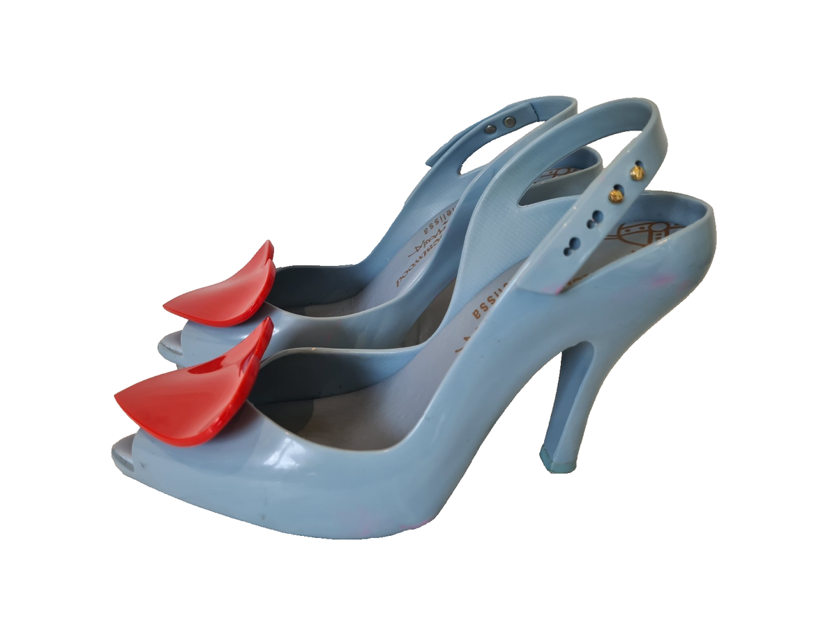 Vivienne Westwood x Melissa Blue with red Heart Heels Jelly