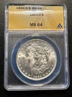 1884 O Morgan Silver Dollar ANACS MS64