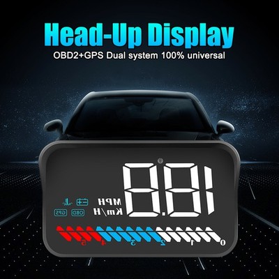Automotive HUD Speedometer in Stylish Design with Adjustable Brightness Feature