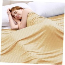 Cooling Blanket, Summer Cooling Blankets for Hot Sleepers, 90"x108" Beige-new