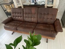 Ebbe Gehl style leather and suede sofa c.1970s
