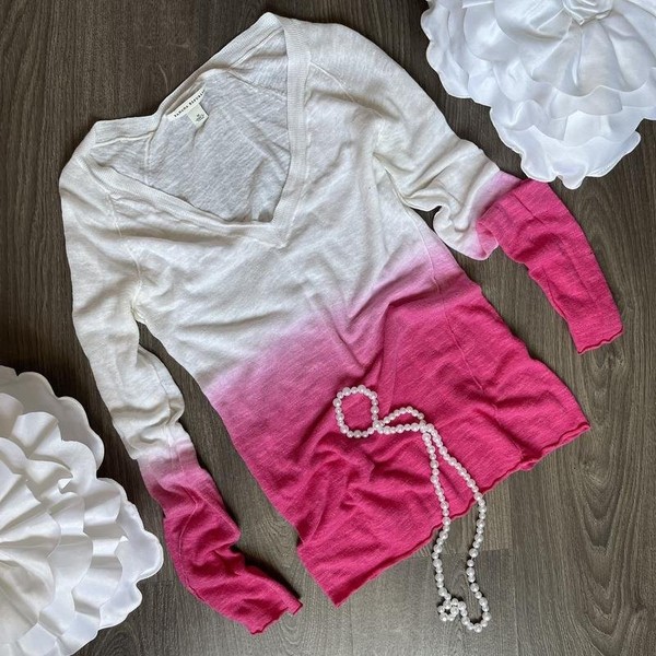 Women Banana Republic Sweater Pink Cotton/Linen