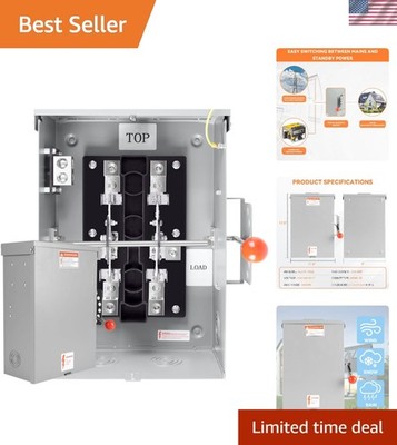 Durable 200 Amp NEMA 3R Manual Transfer Switch - Perfect for High-Demand Power