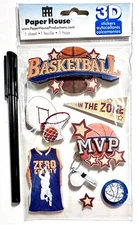 Paper House Basketball Stickers Scrapbooking Embellishment Card Making
