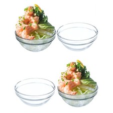 4 x Glass Prawn Cocktail Bowls Appetizer Starter Glasses Serving Dish Stacking