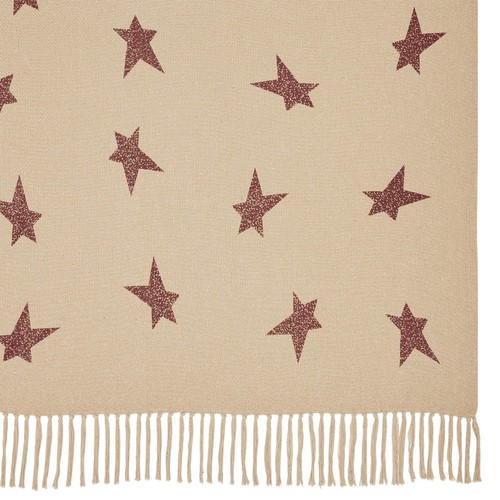 Lanzamiento tejido Gable Primitive Star 50x60 mezcla de algodón marcas VHC borgoña bronceado - Imagen 7 de 7