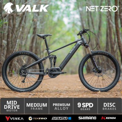 VALK Titan 9+ Electric Dual Suspension Mid Drive Mountain Bike