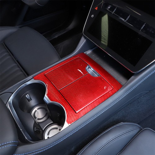 Center Console Tesla Organizer Carbon Fiber Armrest Storage Box Cup Ho - -Premium EV&Tesla - Foto 8