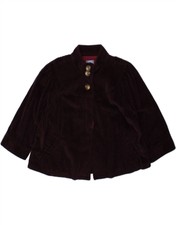 Izod Womens 3/4 Sleeve Corduroy Jacket Uk 18 Xl Purple Cotton Ag04