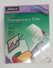 Apollo Write-On Transparency Film Letter Clear 100 Sheets VW0100C-B New In Box