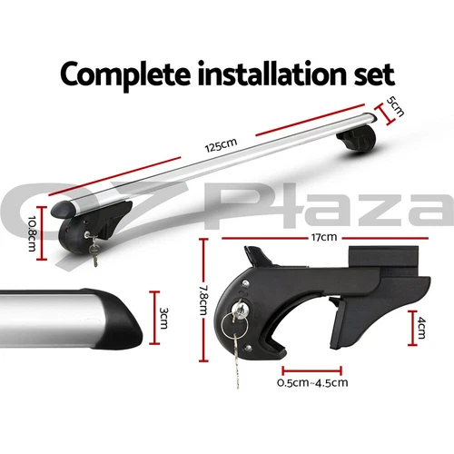 Universal Car Roof Racks Pod Cross Bars Aluminium Adjustable 108cm Sliver - Picture 10 of 12