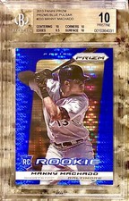 2013 POP 2 MACHADO ROOKIE BLUE PULSAR PRIZM REFRACTOR RC #233 BGS 10 PRISTINE!!