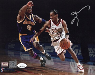 Allen Iverson autographed 8x10 photo NBA Philadelphia 76ers JSA COA Kobe  Bryant