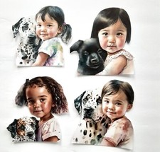 3D UPick Girls Dalmatian Puppy Dog Love Scrapbook Card Embellishment 3607