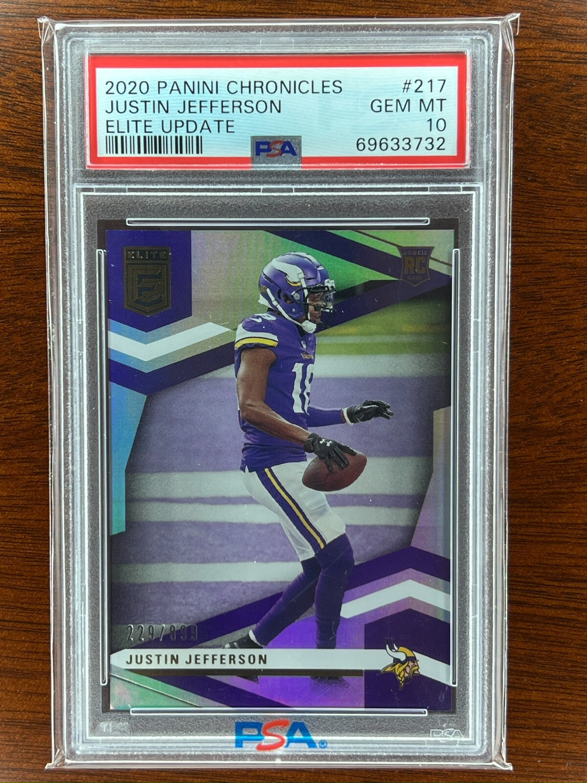 Justin Jefferson 2020 Panini Chronicles RC #217 Elite Update Rookie /899 PSA 10