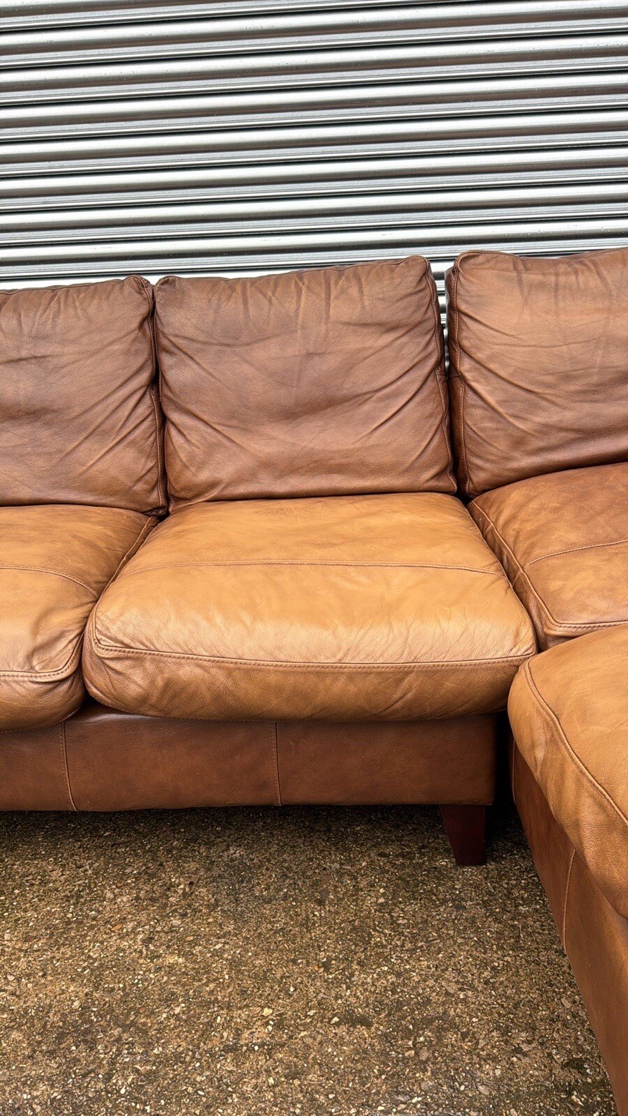 LAURA ASHLEY BASLOW BROWN LEATHER CORNER SOFA eBay