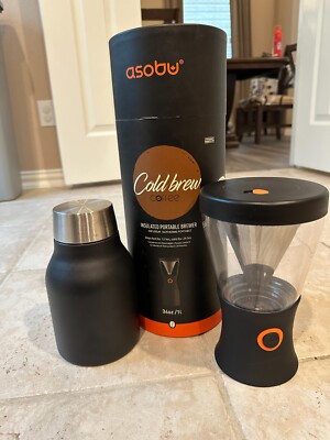 Asobu Portable Cold Brew   Coffee Maker 34oz Vacuum Insulated   Stainless Steel