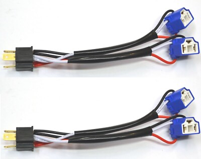 Splitter Wire Ceramic A 9003 HB2 H4 Two Harness Head Light Socket Plug Dual Beam