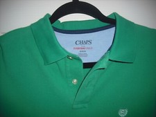 Chaps The Everyday Polo Shirt Green Mens M Medium Collared Moisture Wick Adult