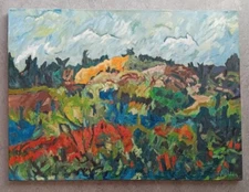 MARTHA HOLDEN LARGE ABSTRACT LANDSCAPE Signed