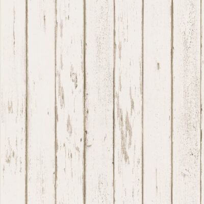 Weathered Off White Wood Grain 3'' Wide Planks Wallpaper 418-62600
