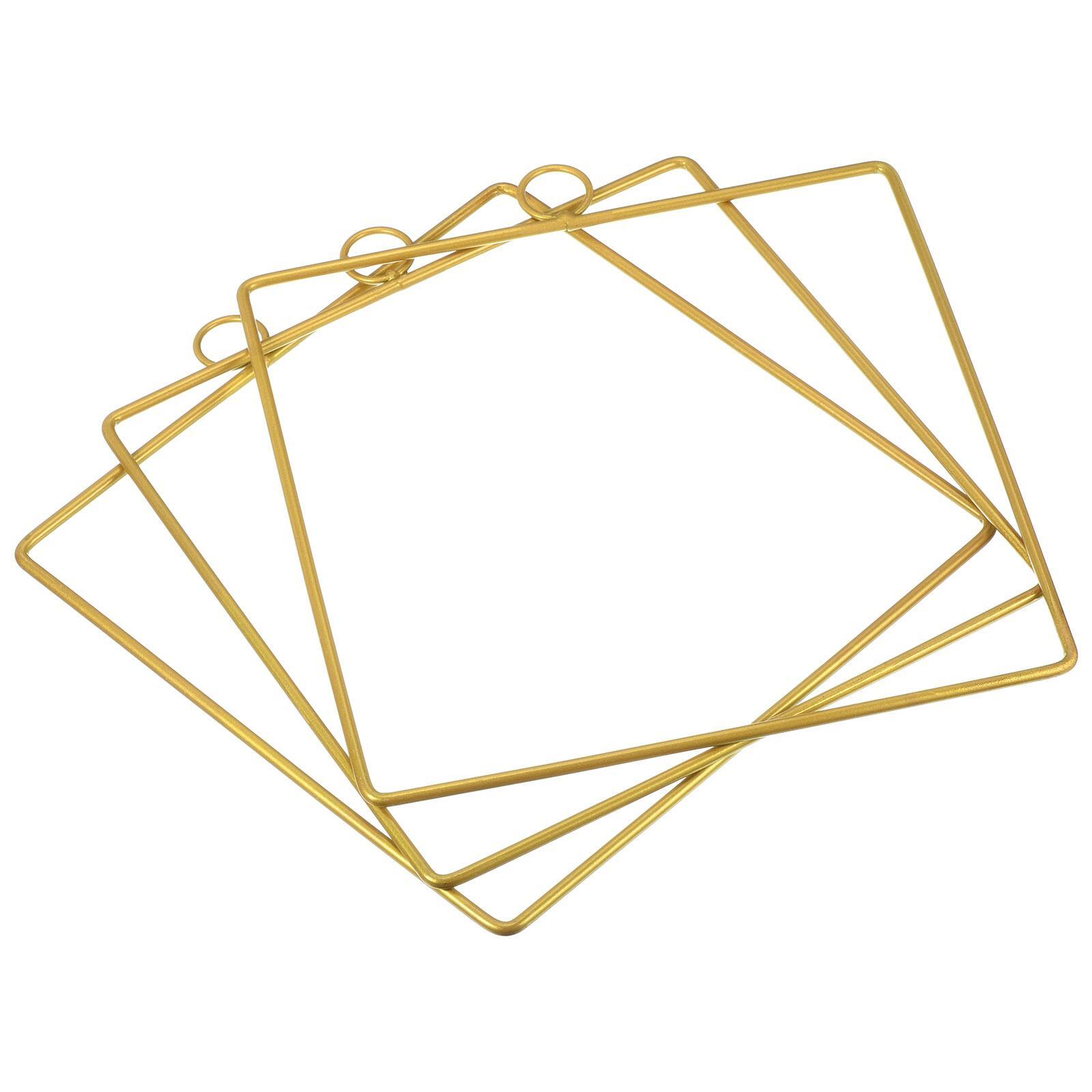 3Pcs 8" Square Metal Floral Hoop Wreath Frame Ring Wedding Party Wall