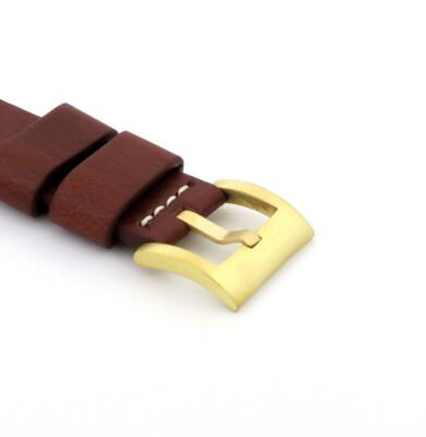 Massive Bronze Breitdornschließe Modell Aldo-E gold gebürstet, 20 mm