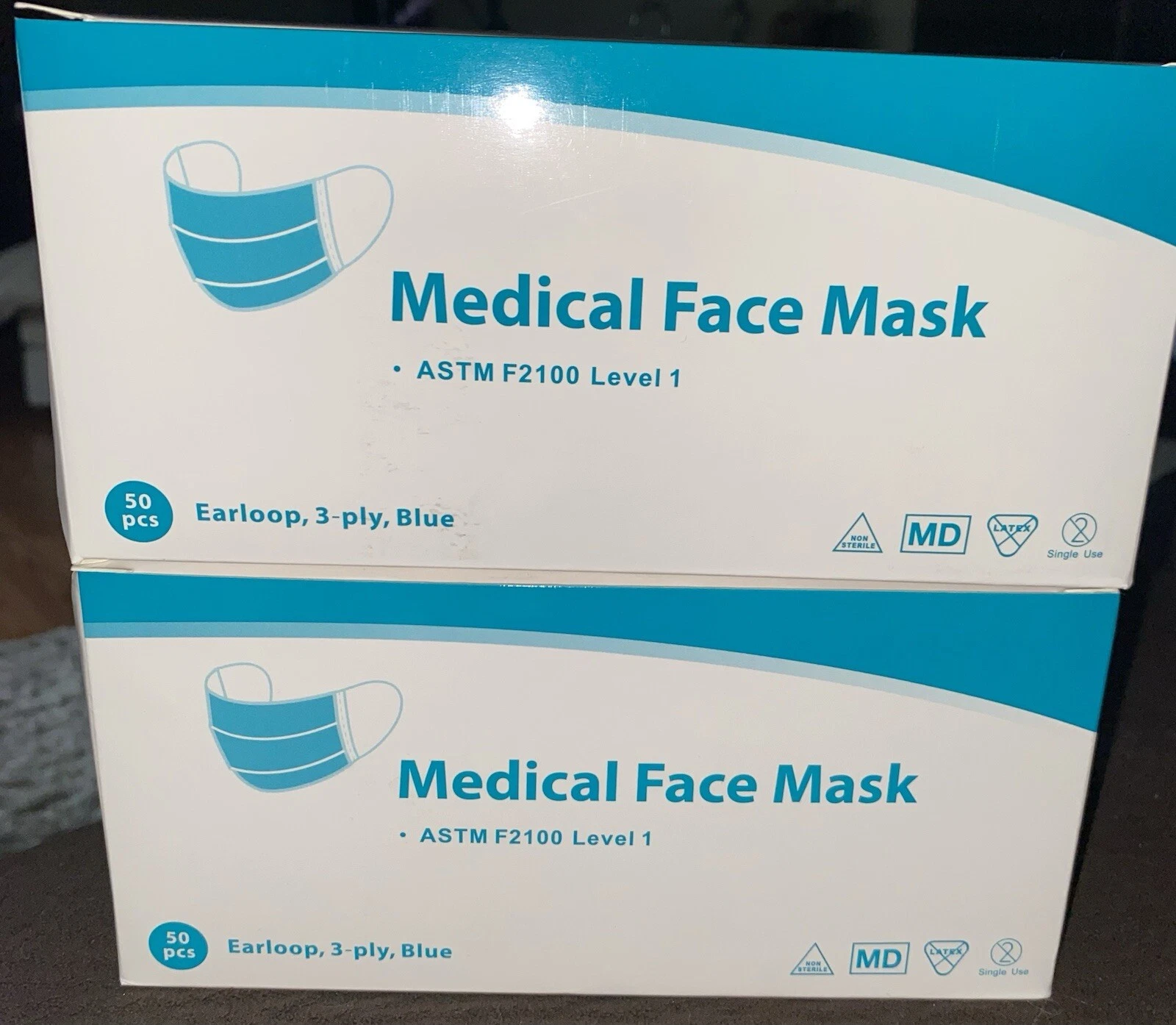 Medical Face Masks 100 PCS, 3 Ply Blue