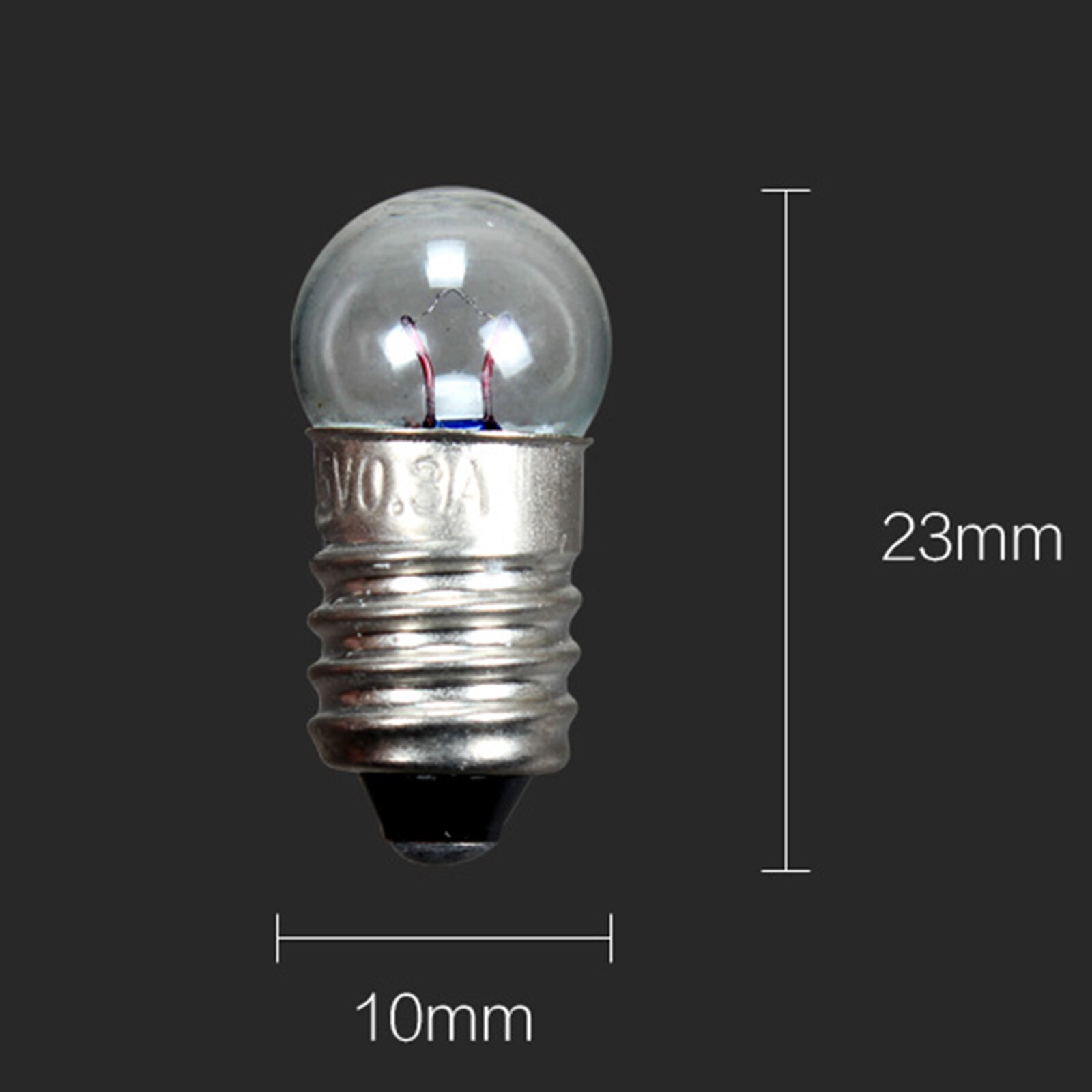 50x E10 DC 1.5V/2.5V/3.8V 0.3A/0.5A Warm White Bulb Light Miniature