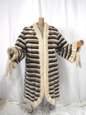 Designer Womens Mink Fur Coat Jacket - 3 Color Way With Tail Embellished Sleeves