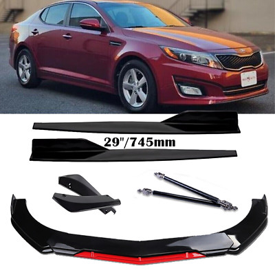For Kia Optima K5 Forte Front Rear Bumper Lip Spoiler Splitter Bod K Gloss Black
