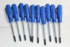WITTE SMALL POCKET SCREWDRIVER LOT of 10pc  PHILLIPS BLUE HANDLE MADE IN GERMANY
