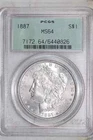 1887 MORGAN DOLLAR PCGS MS64 OGH