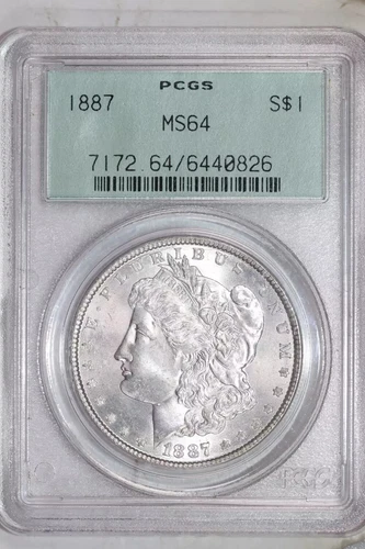 1887 MORGAN DOLLAR PCGS MS64 OGH