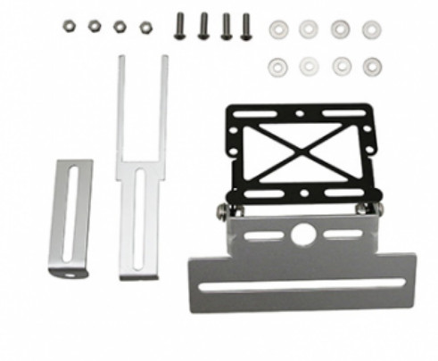 Support de Plaque Moto et Scooter Universel en Alu Noir avec Fixation Clignotant