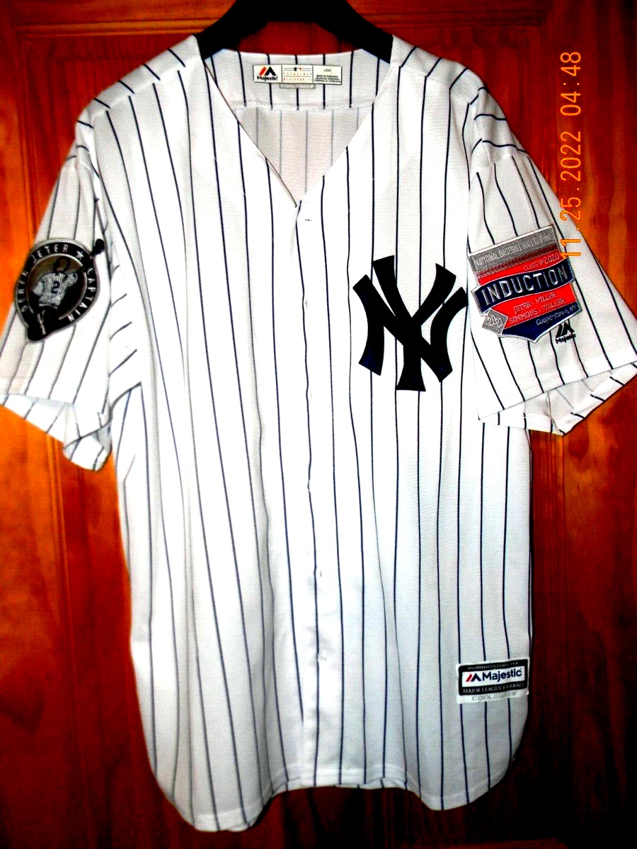 Derek Jeter New York Yankees Mens Replica HOF Patch Jersey - White