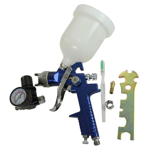 22142120 HVLP Low Pressure Upper Cup Paint Spray Gun With Air Regulator 2mm