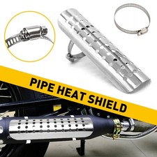Tubo plateado protector térmico cubierta de escape silenciador tubo protector calor para motocicleta