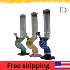 12 Inch Hand-Durable Blown Beaker Waterpipe – Vibrant Outside Colorful Glass