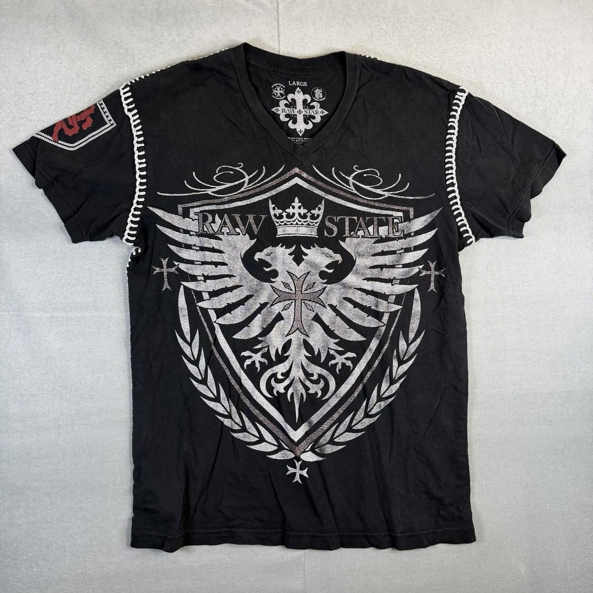 VTG Y2K Raw State Redemption T-Shirt Mens Large Black Affliction 