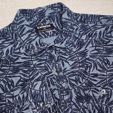 EXPRESS Men's Size L Floral Navy Button Down Shirt 100 Cotton NWOT
