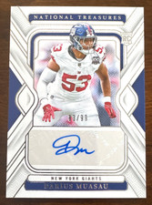 2024 National Treasures Football DARIUS MUASAU /99 Auto Rookie Card #137 Giants